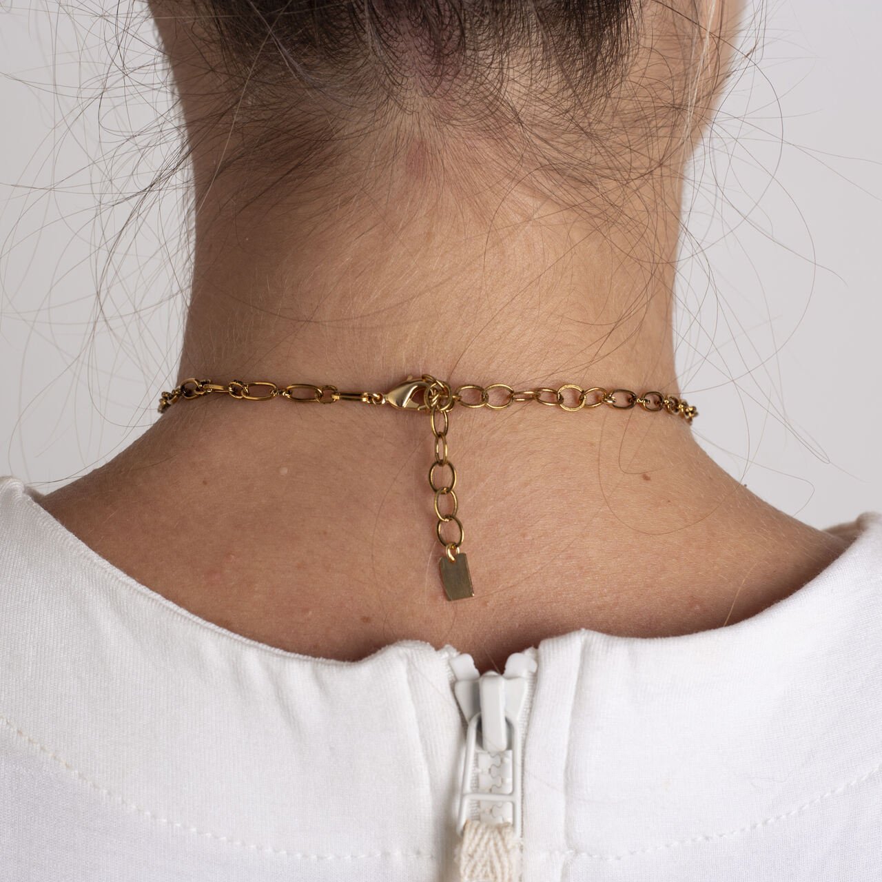 CHOKER MINI CLIP BANHO OURO VELHO