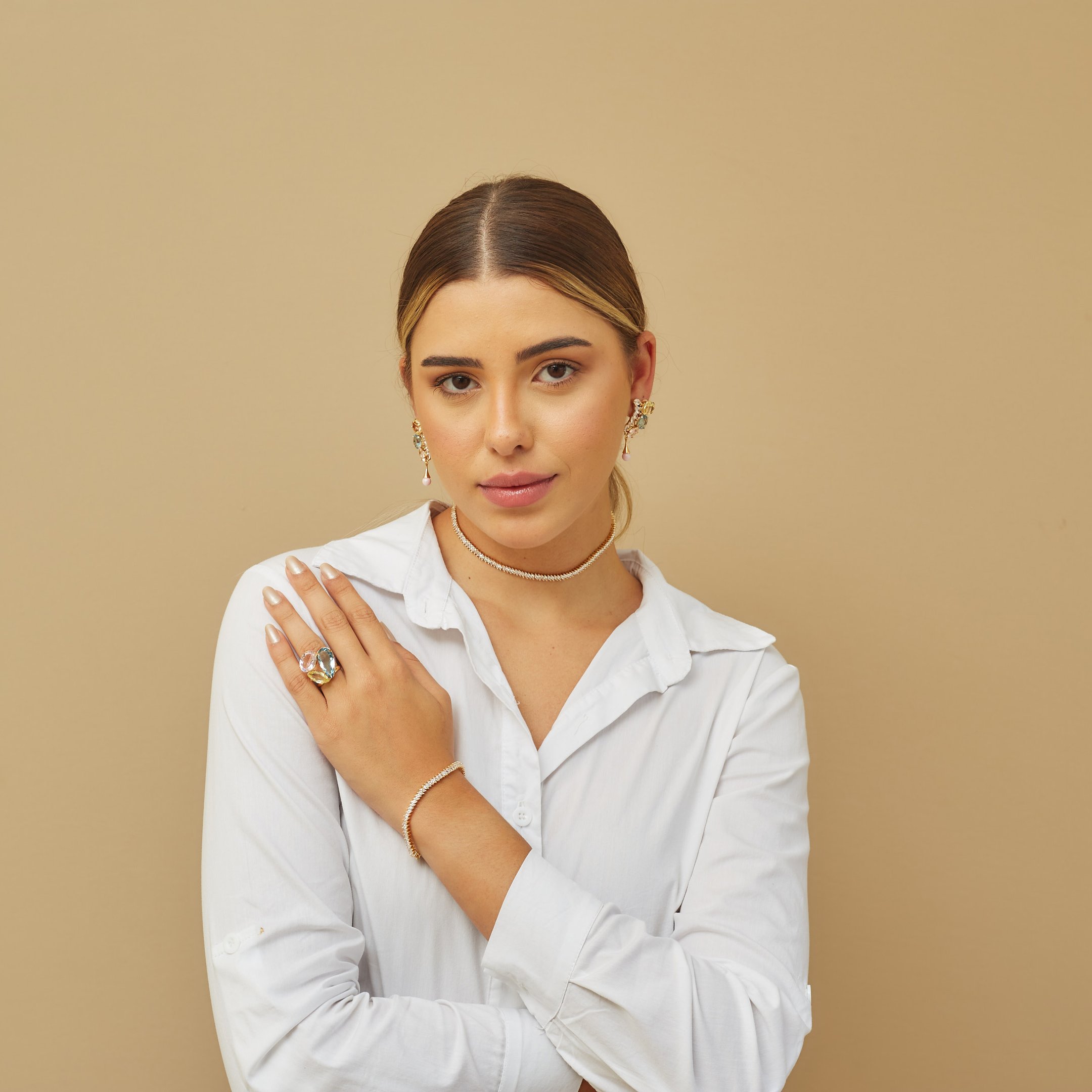 CHOKER RIVIERA ZADIR INCOLOR BANHO OURO