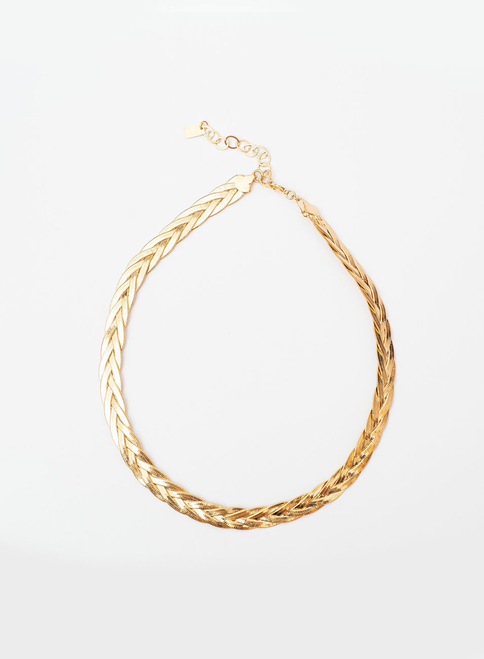 CHOKER SANCHO CORRENTE ACHATADA BANHO OURO