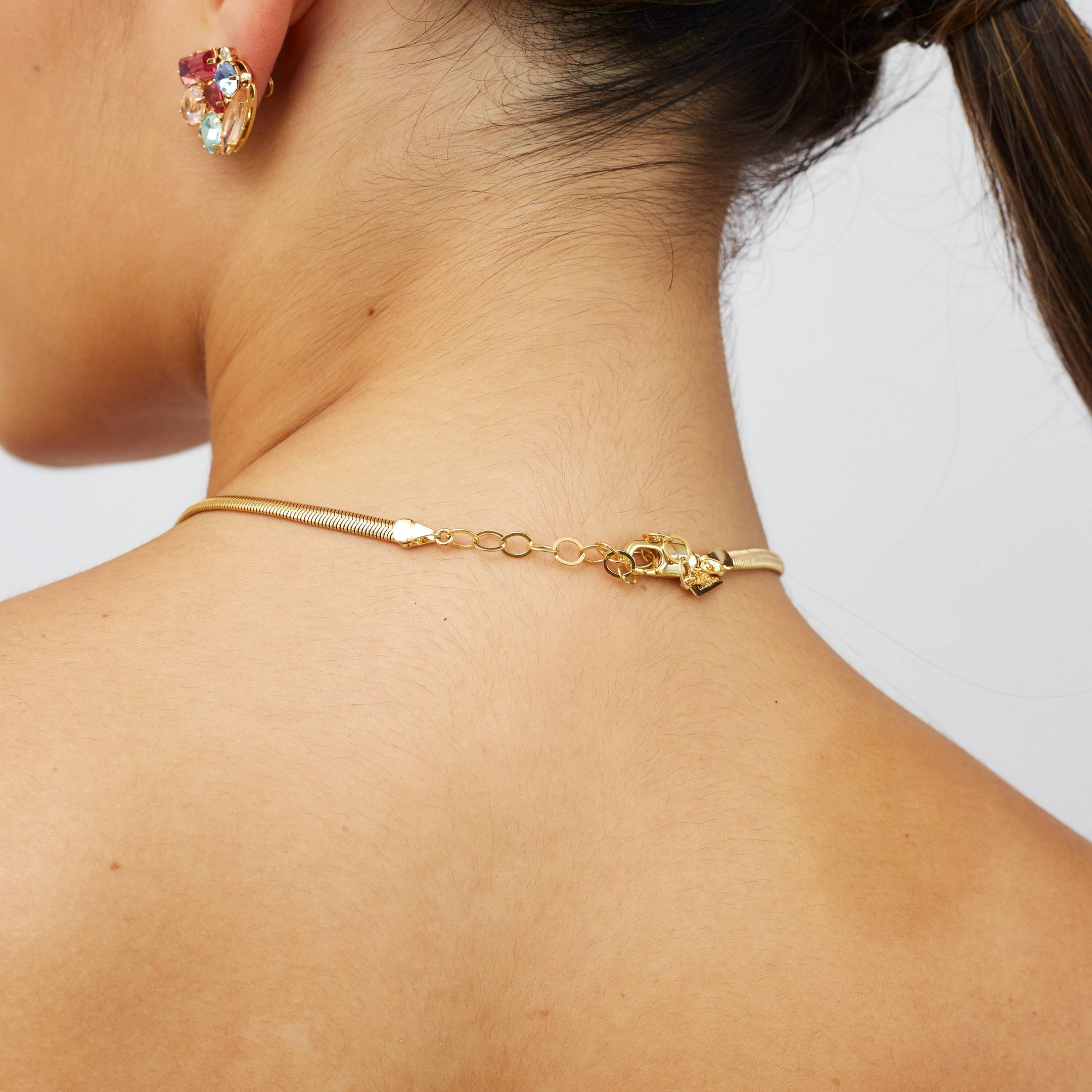 CHOKER SIMPLA RABO DE RATO 4 MM BANHO OURO