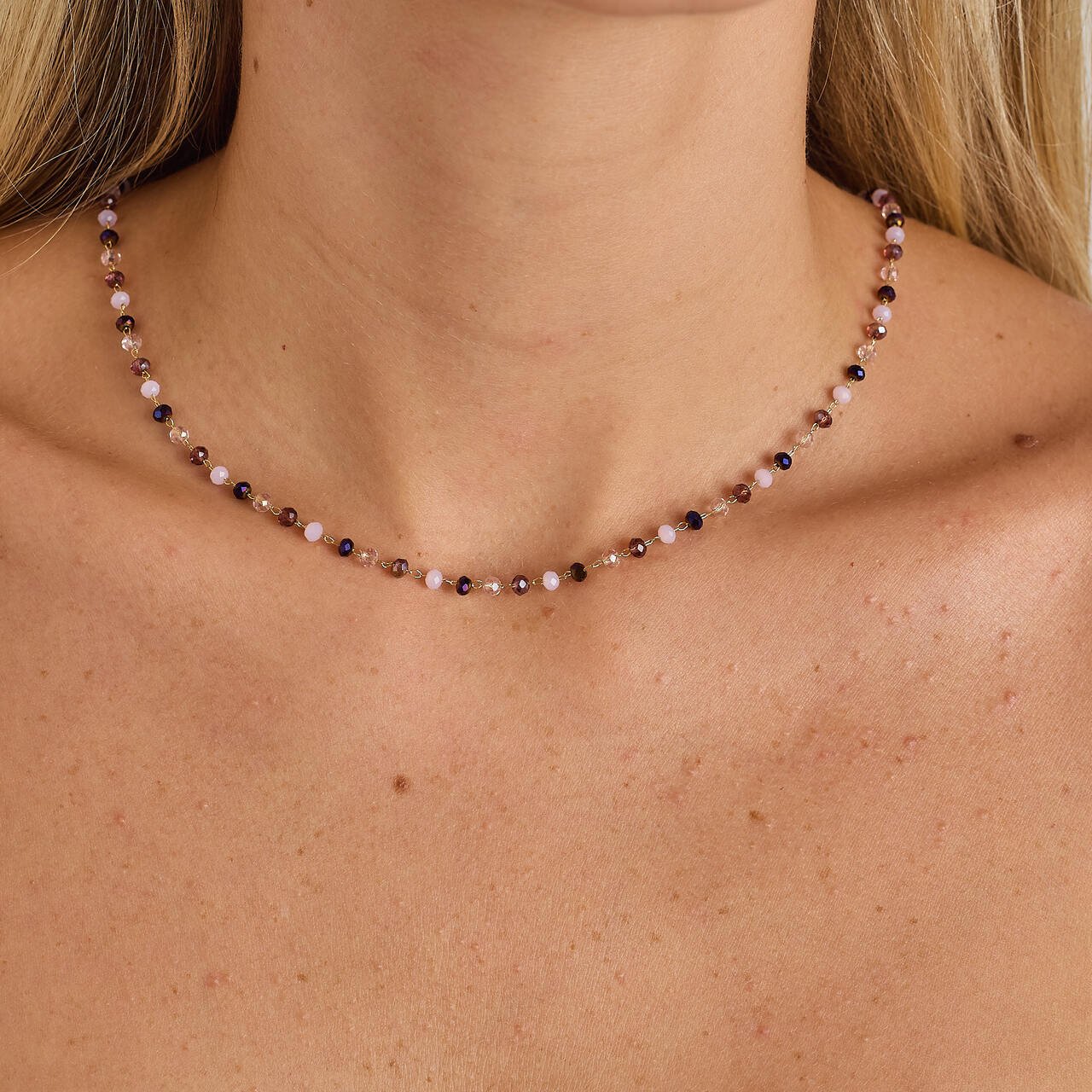 CHOKER SOFIA MIX CRISTAIS BANHO OURO