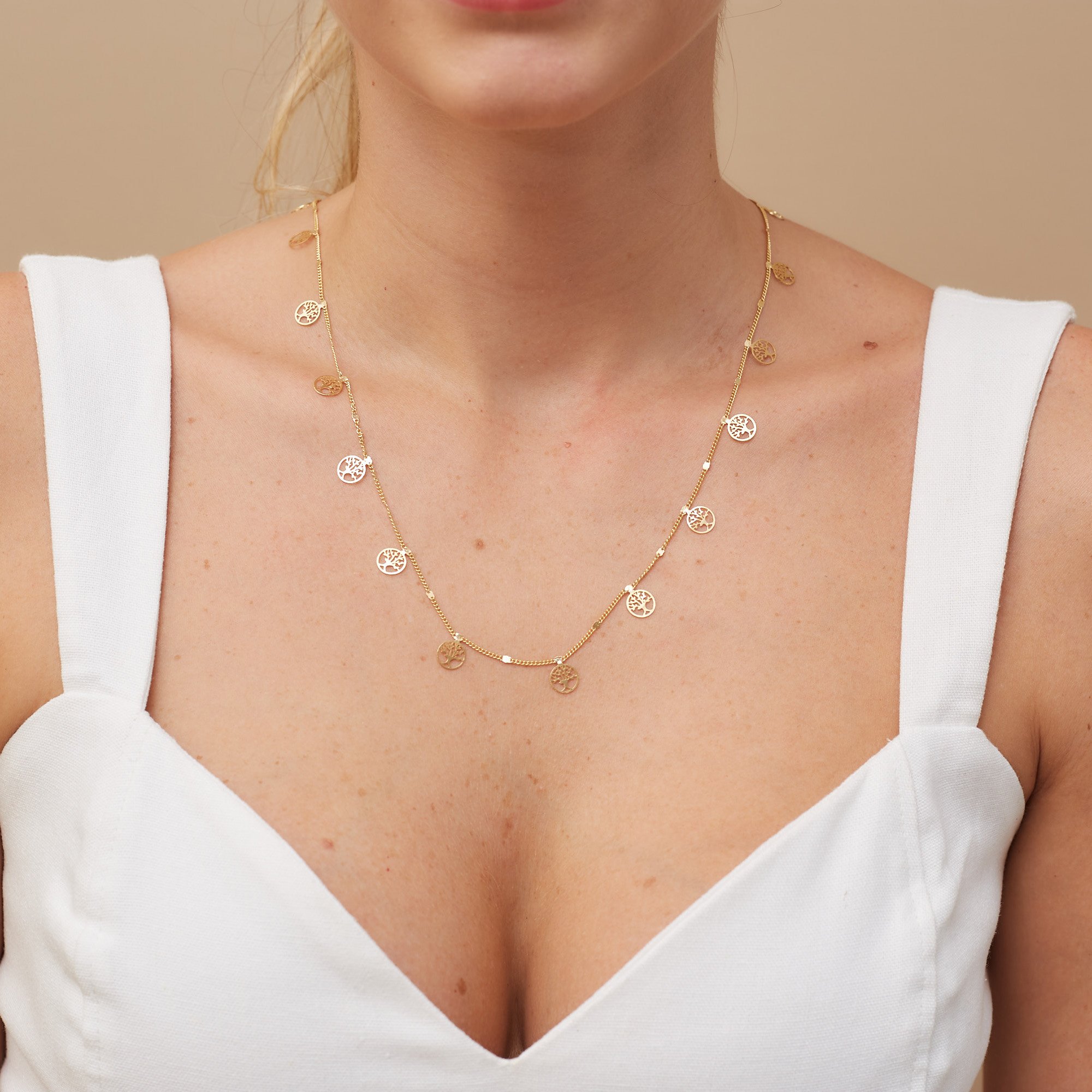 COLAR ÁRVORE DA VIDA P BANHO OURO