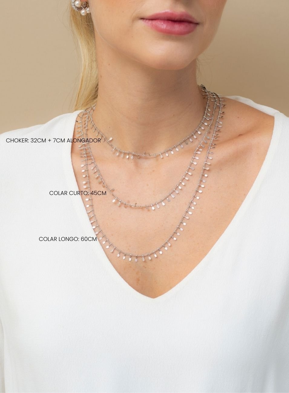 COLAR CHOKER PEDAL BANHO RÓDIO BRANCO