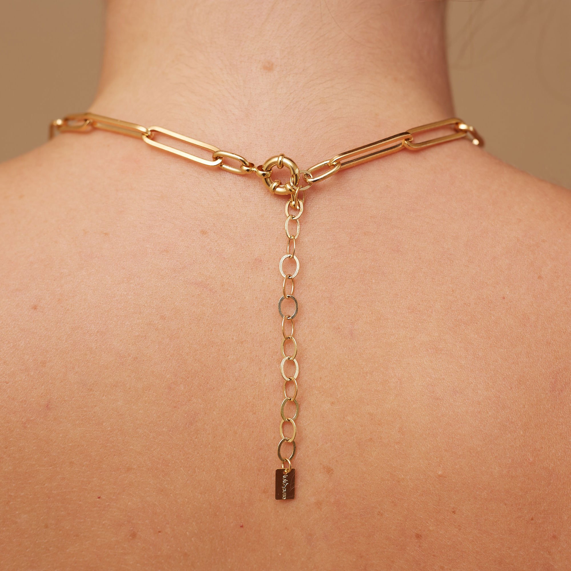 COLAR CLIP CORRENTE CADEADO BANHO OURO