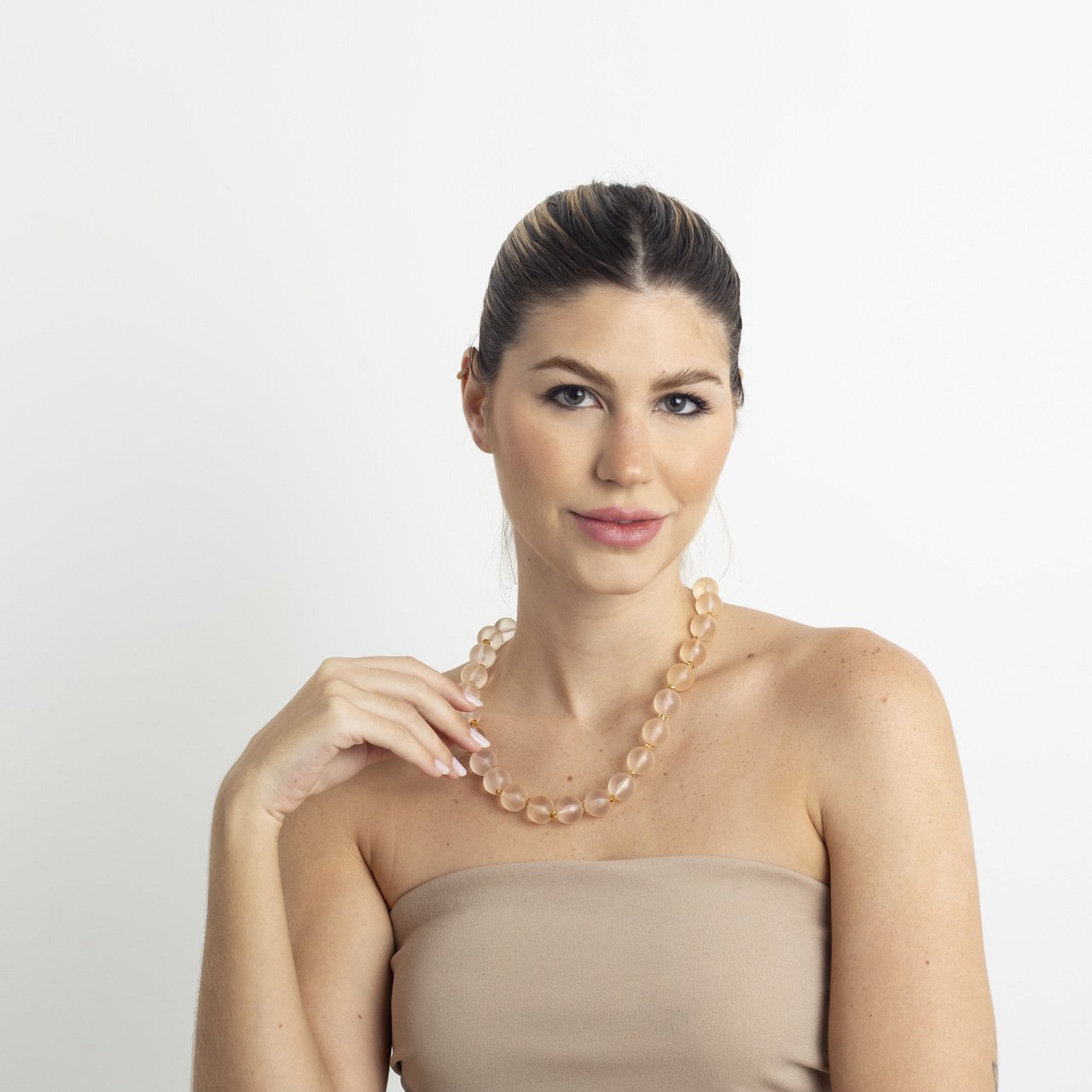 COLAR CONÃ BOLAS ROSÉ