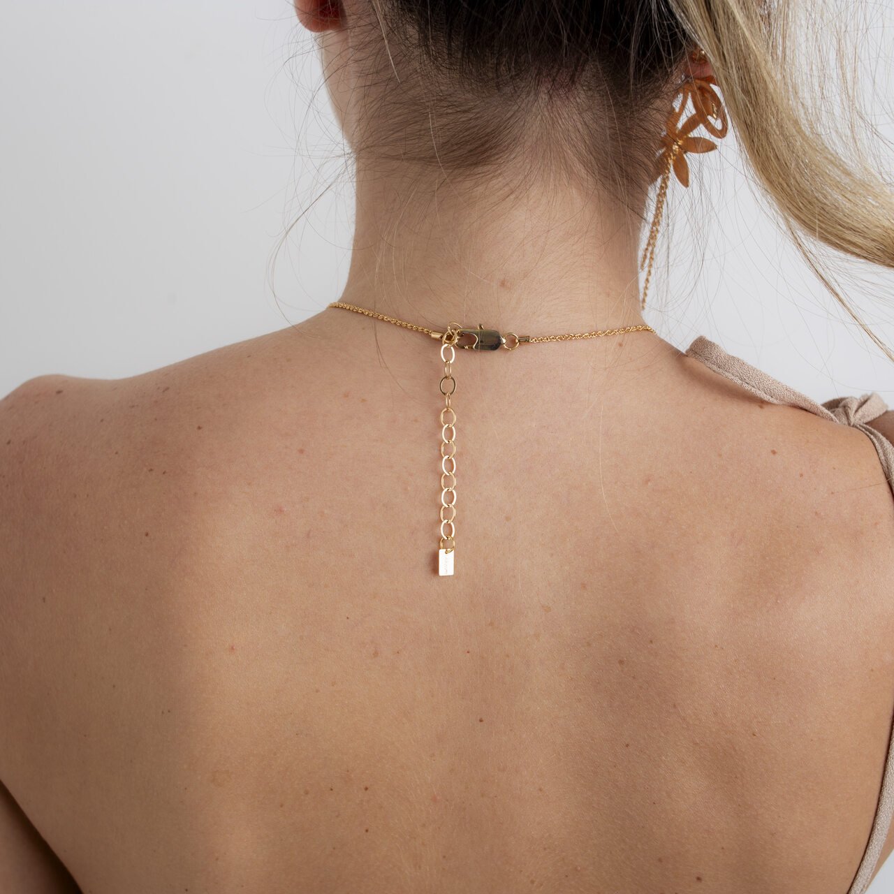 COLAR EGITO CRISTAL ROSA BANHO OURO