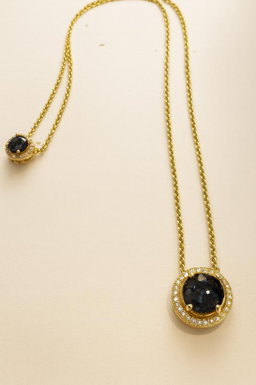 COLAR ESCAPULÁRIO BELLISSI CINZA BANHO DE OURO