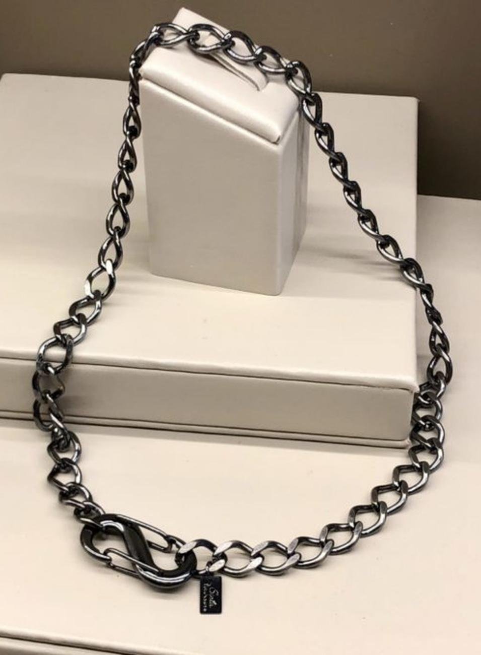 COLAR INFINITO CORRENTE RÓDIO NEGRO FECHO RÓDIO NEGRO