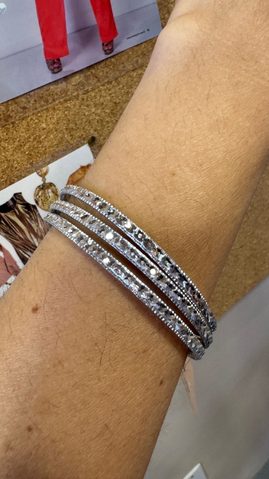 KIT 3 BRACELETES PRATEADOS TEXTURIZADOS