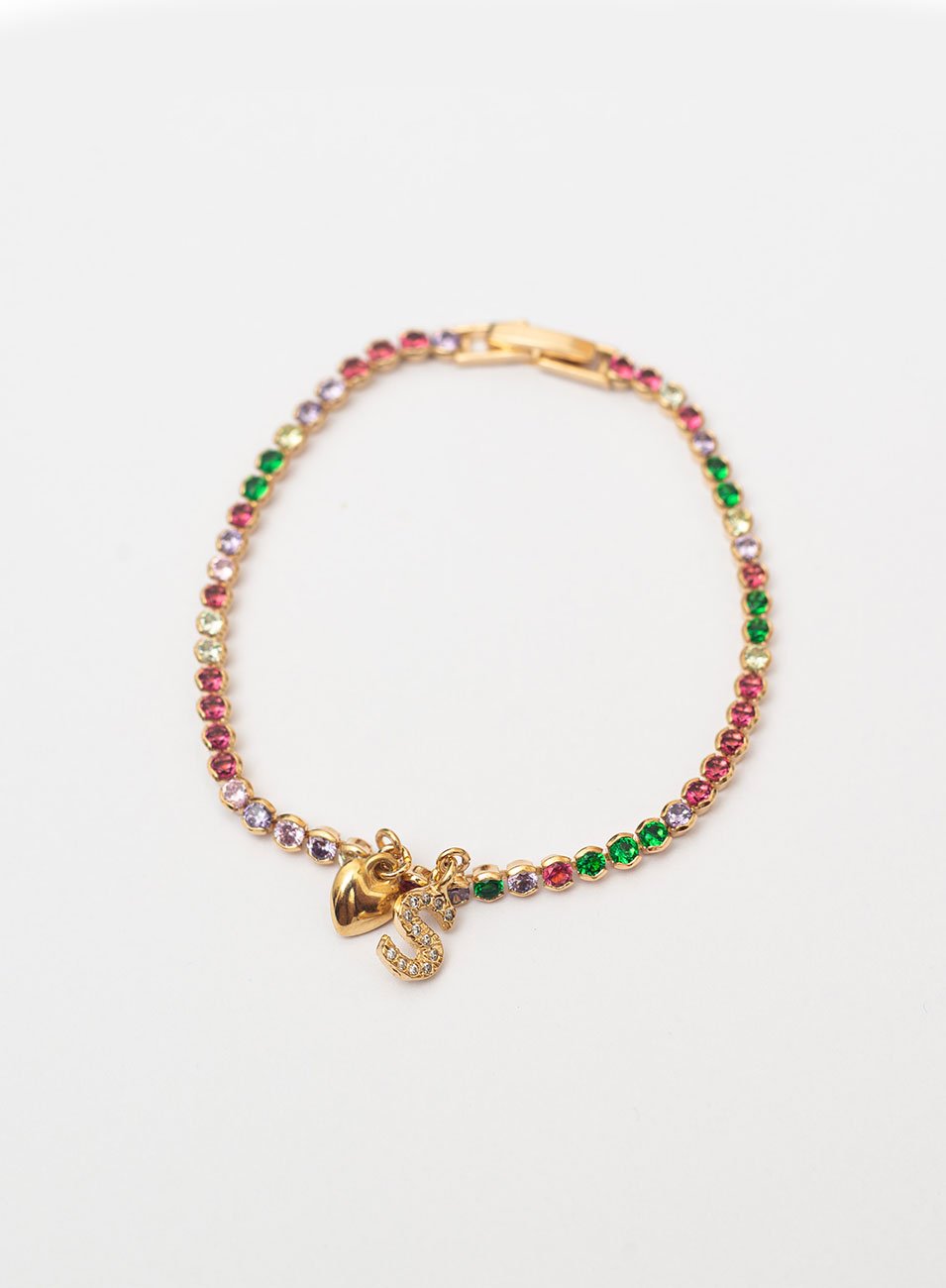 PULSEIRA CICI RIVIERA PORTUGUESA PERSONALIZADA CRISTAIS COLORIDOS BANHO OURO