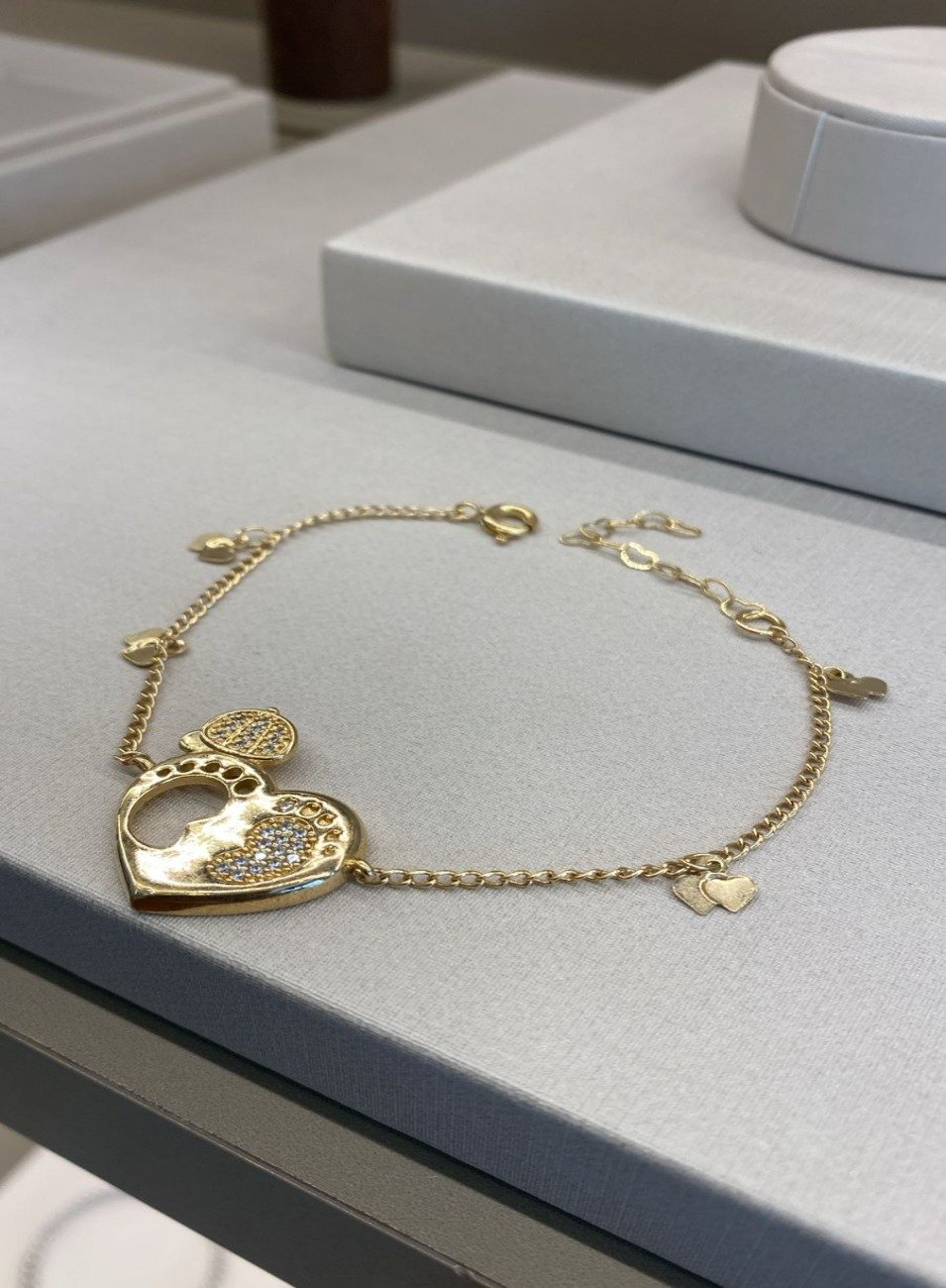 PULSEIRA CORACAO MENINO BANHO OURO