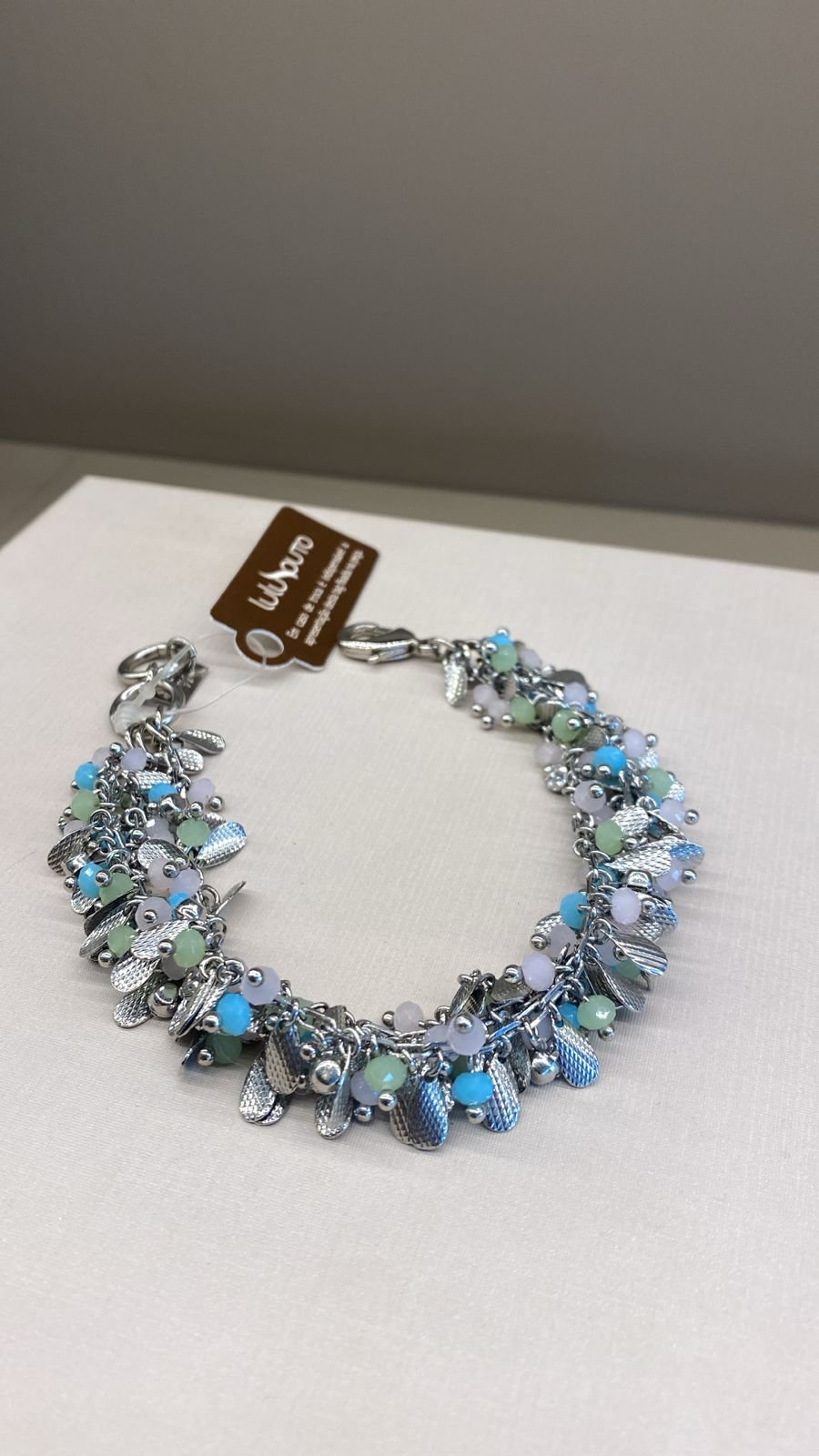 PULSEIRA CORRENTE CRISTAIS COLORIDOS FOLHAS