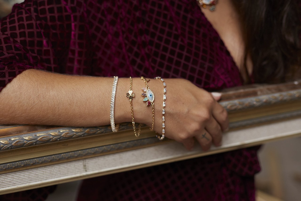 PULSEIRA DIZOU RIVIERA BAGUETE P ZIRCONIA BANHO OURO