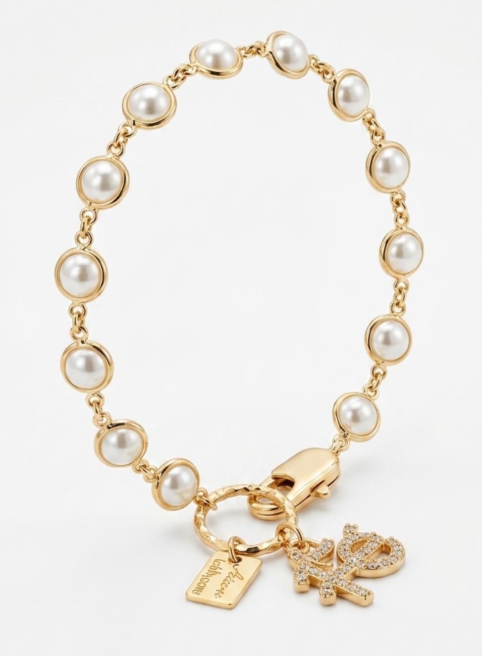 PULSEIRA FÉ PÉROLA REDONDA BANHO OURO