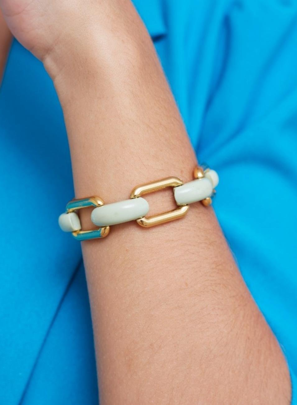 PULSEIRA MAZZI GREEN BANHO OURO