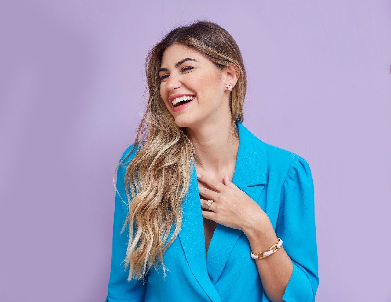 PULSEIRA MAZZI ROSA QUARTZO BANHO OURO