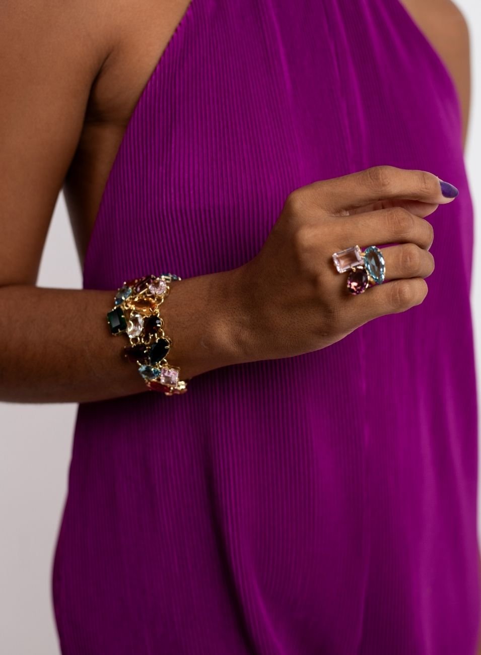 PULSEIRA NATURE MAXI COLORIDA BANHO OURO