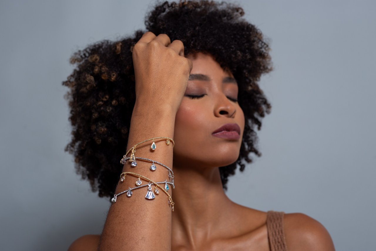 PULSEIRA PENDURICALHO ZIRCONIA BANHO RÓDIO BRANCO