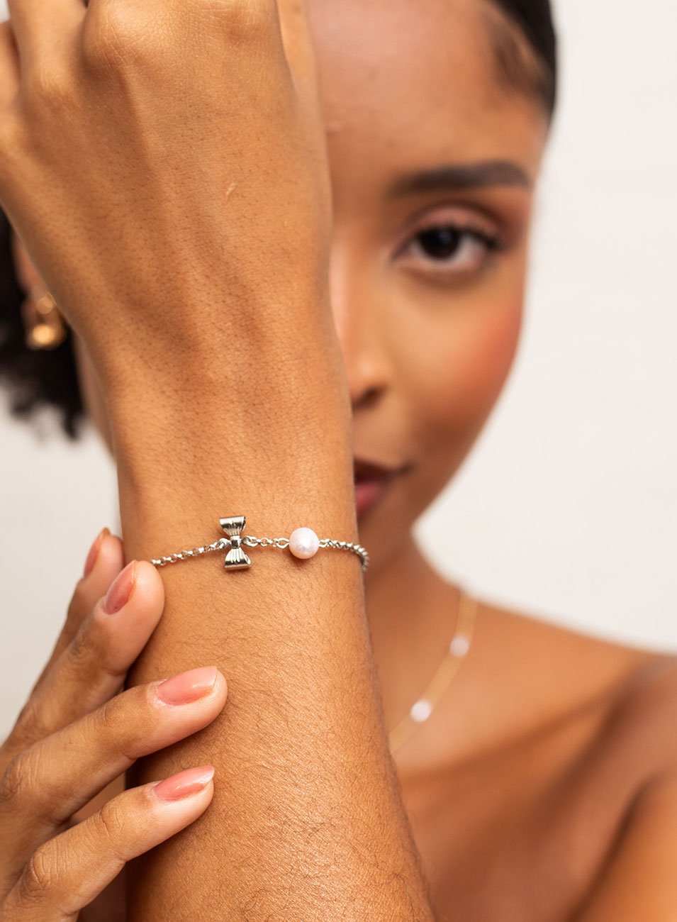 PULSEIRA PEROLAÇO BANHO RÓDIO BRANCO
