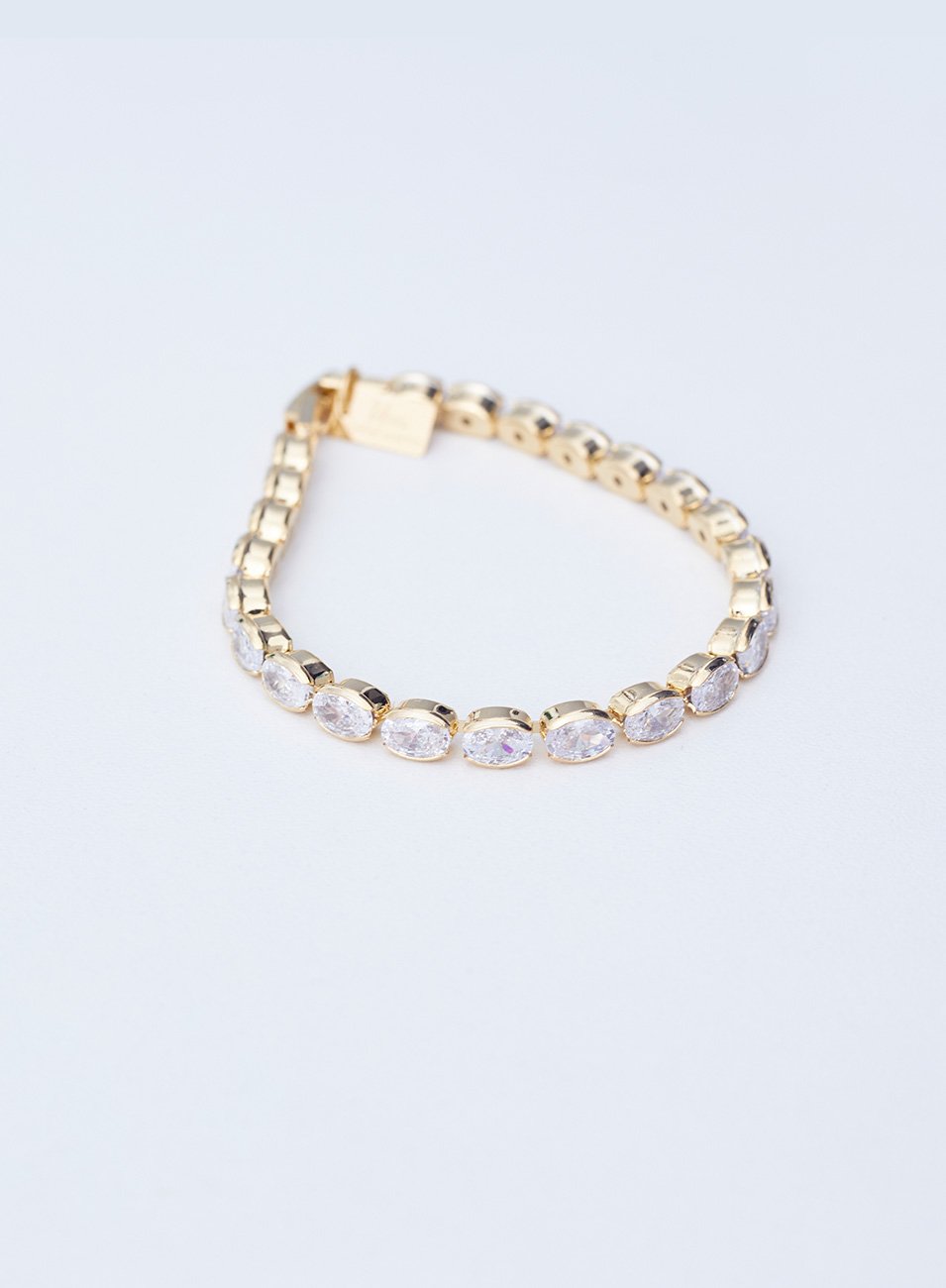 PULSEIRA SABINA G RIVIERA ZIRCÔNIAS OVAIS BANHO OURO