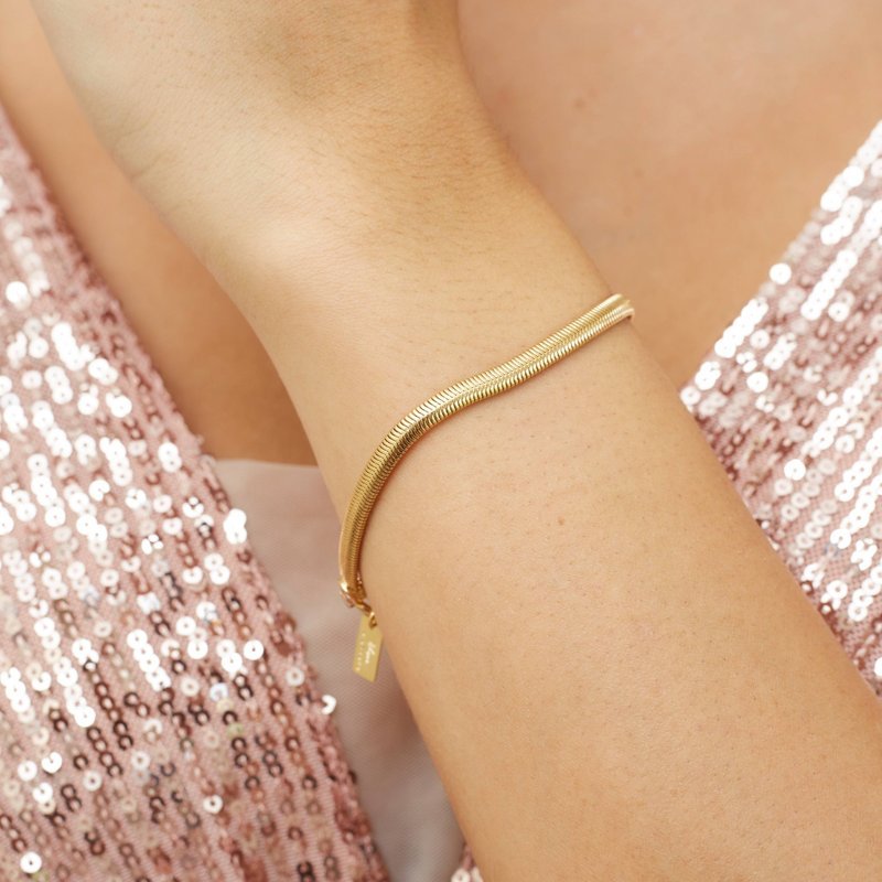 PULSEIRA SIMPLA MALHA 3 MM BANHO OURO