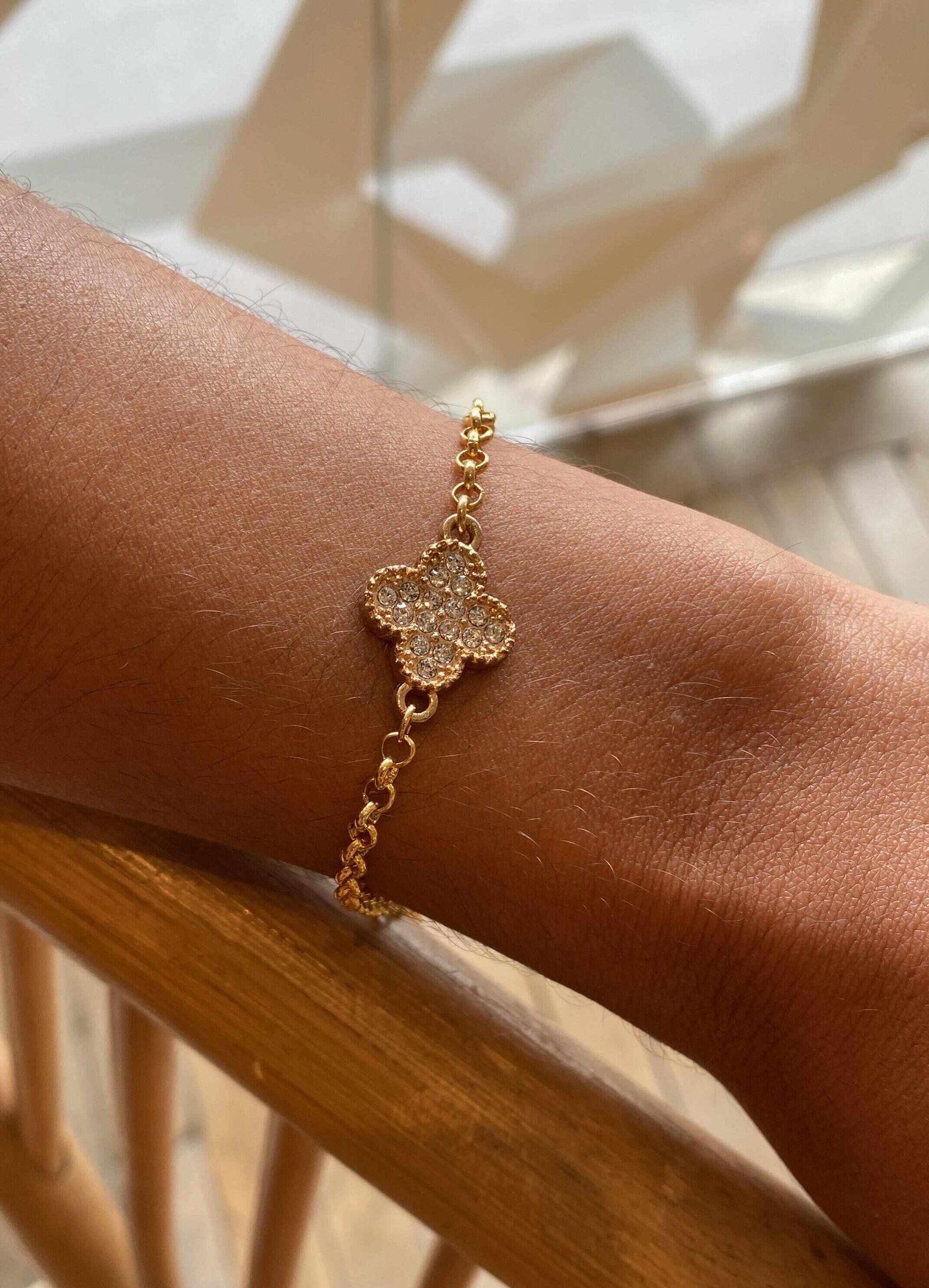 PULSEIRA TREVO VIRGINIA ZIRCONIA BANHO OURO