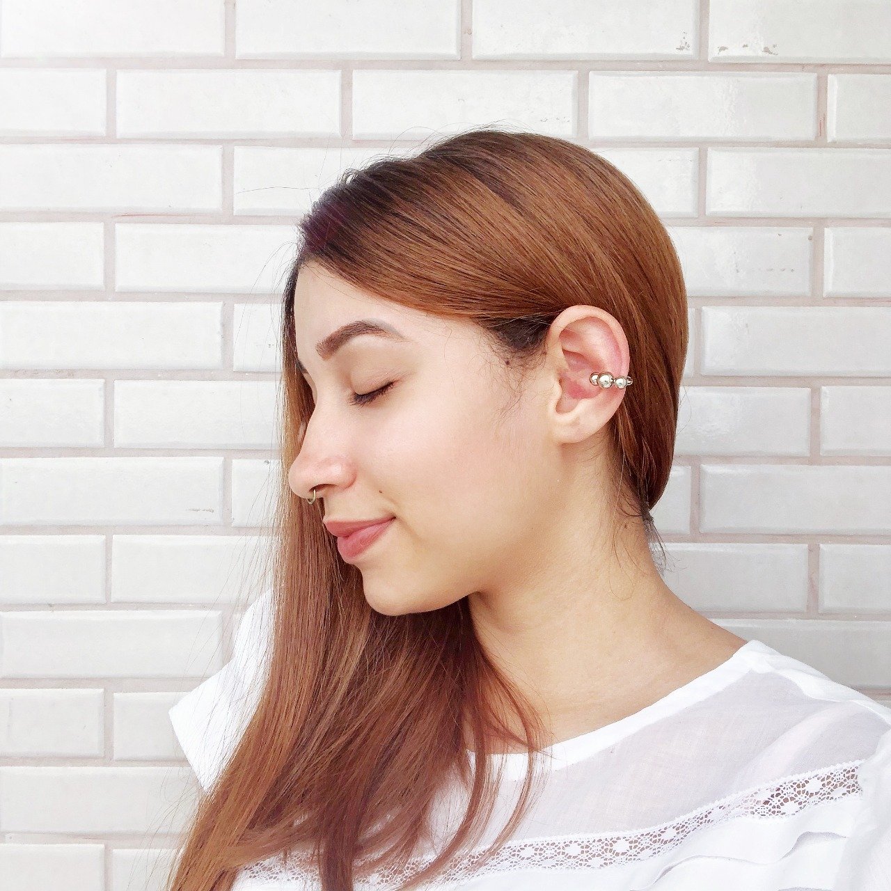 PIERCING PRESSÃO LOLITA 3 BOLAS BANHO RÓDIO BRANCO