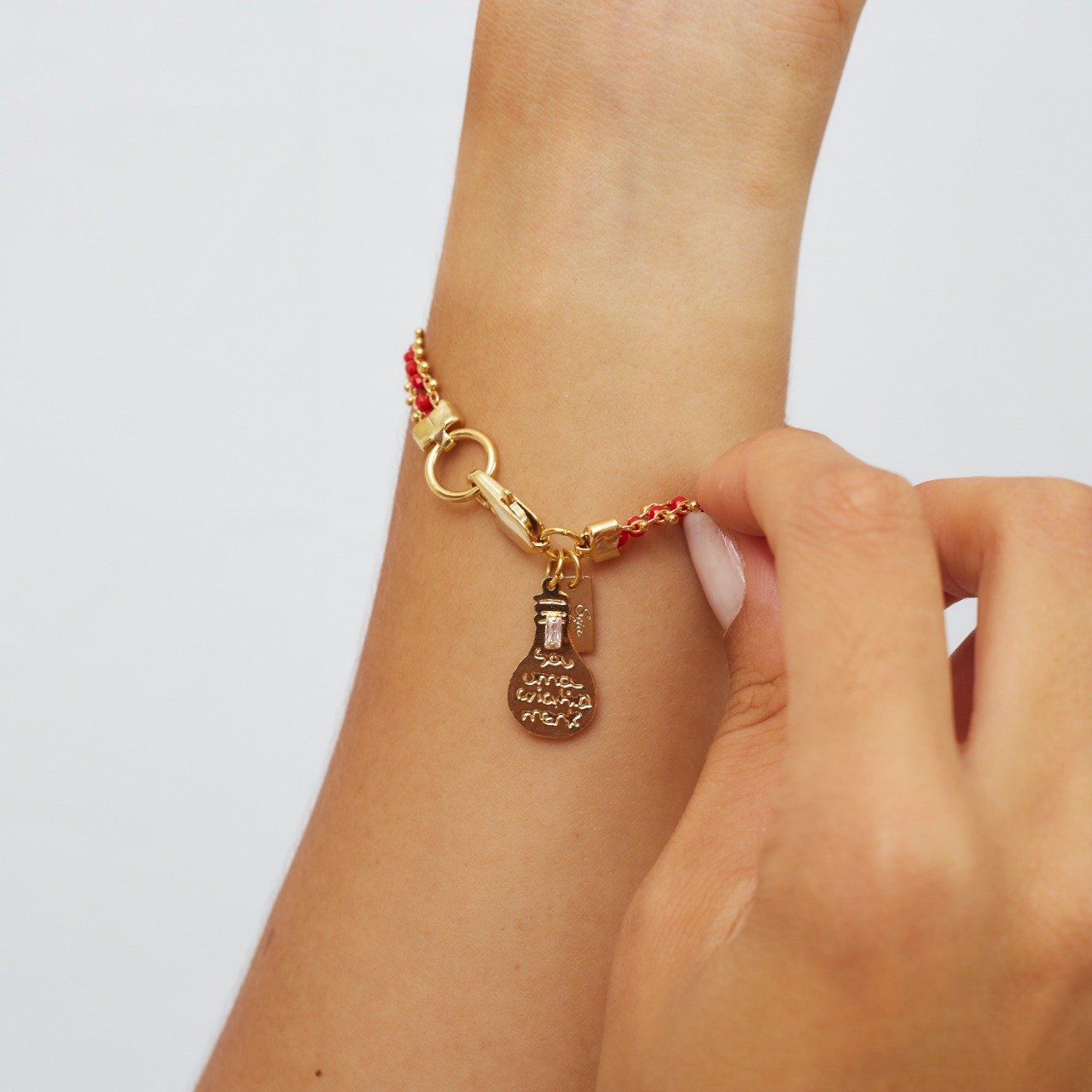PULSEIRA DECK CRISTAIS DE VIDRO VERMELHO PINGENTE LÂMPADA BANHO OURO