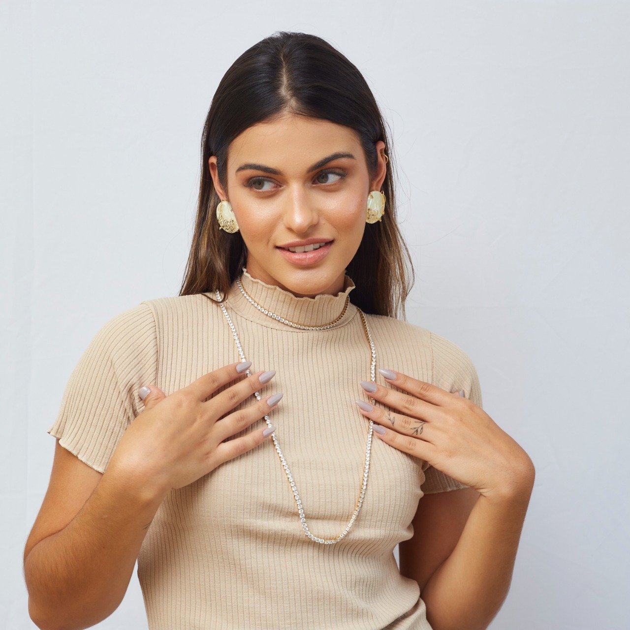 CHOKER HELÔ RIVIERA INCOLOR BANHO OURO