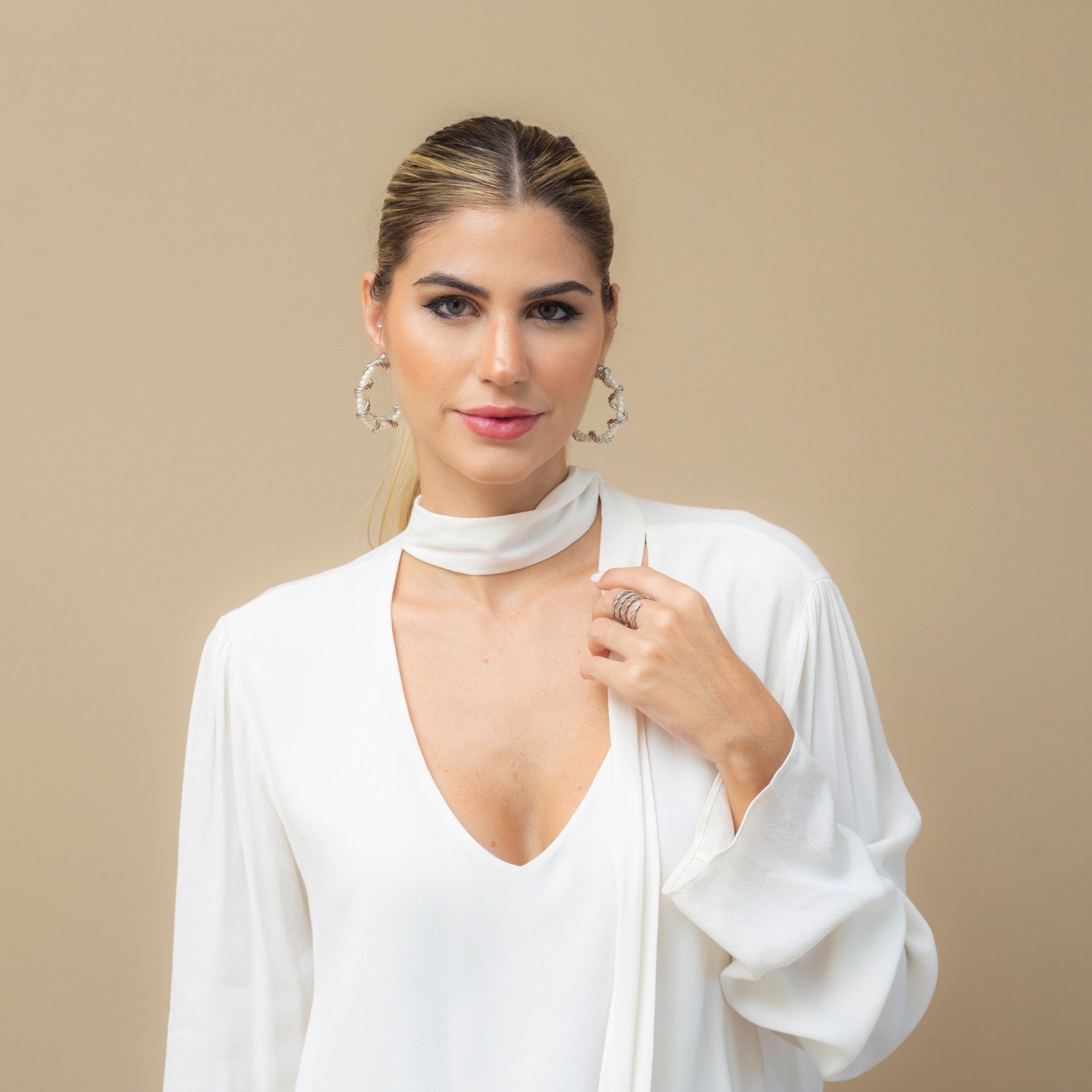 ARGOLAS PÉROLA TRANÇADA RÓDIO BRANCO